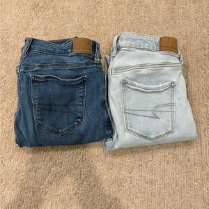 American Eagle Outfitters Women's Skinny Jeans - Dark and Light Wash